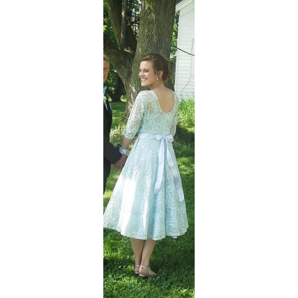 1950s Tea Length Lace Dress